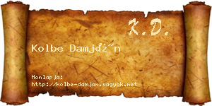 Kolbe Damján névjegykártya